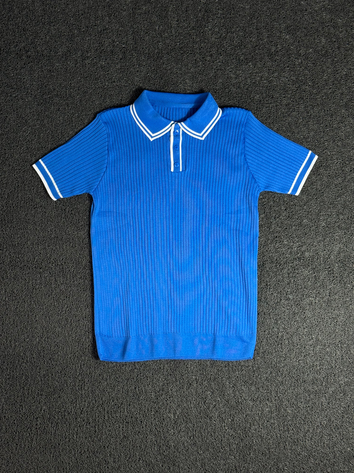 Polo em Tricô Zara Masculina Azul — Gola Polo Clássica