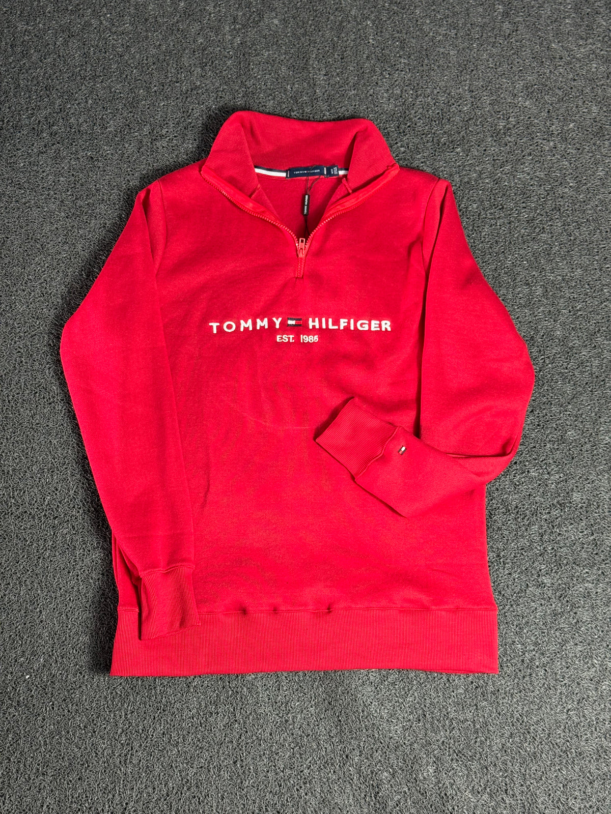 Moletom Tommy Hilfiger Quarter Zip Masculino Vermelha — Conforto e Estilo