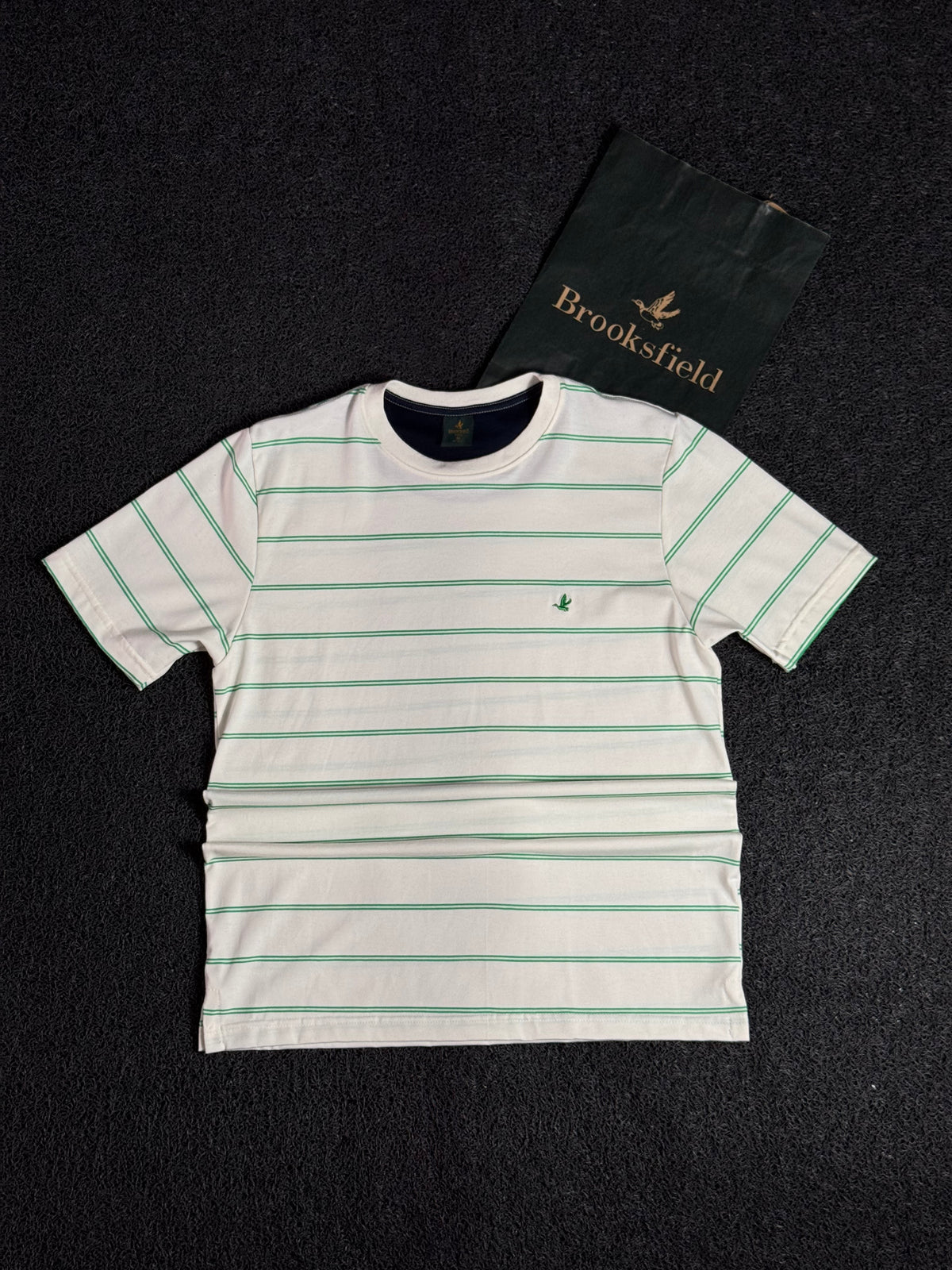 Camisa Listrada Brooksfield Masculina Azul — Estilo Casual