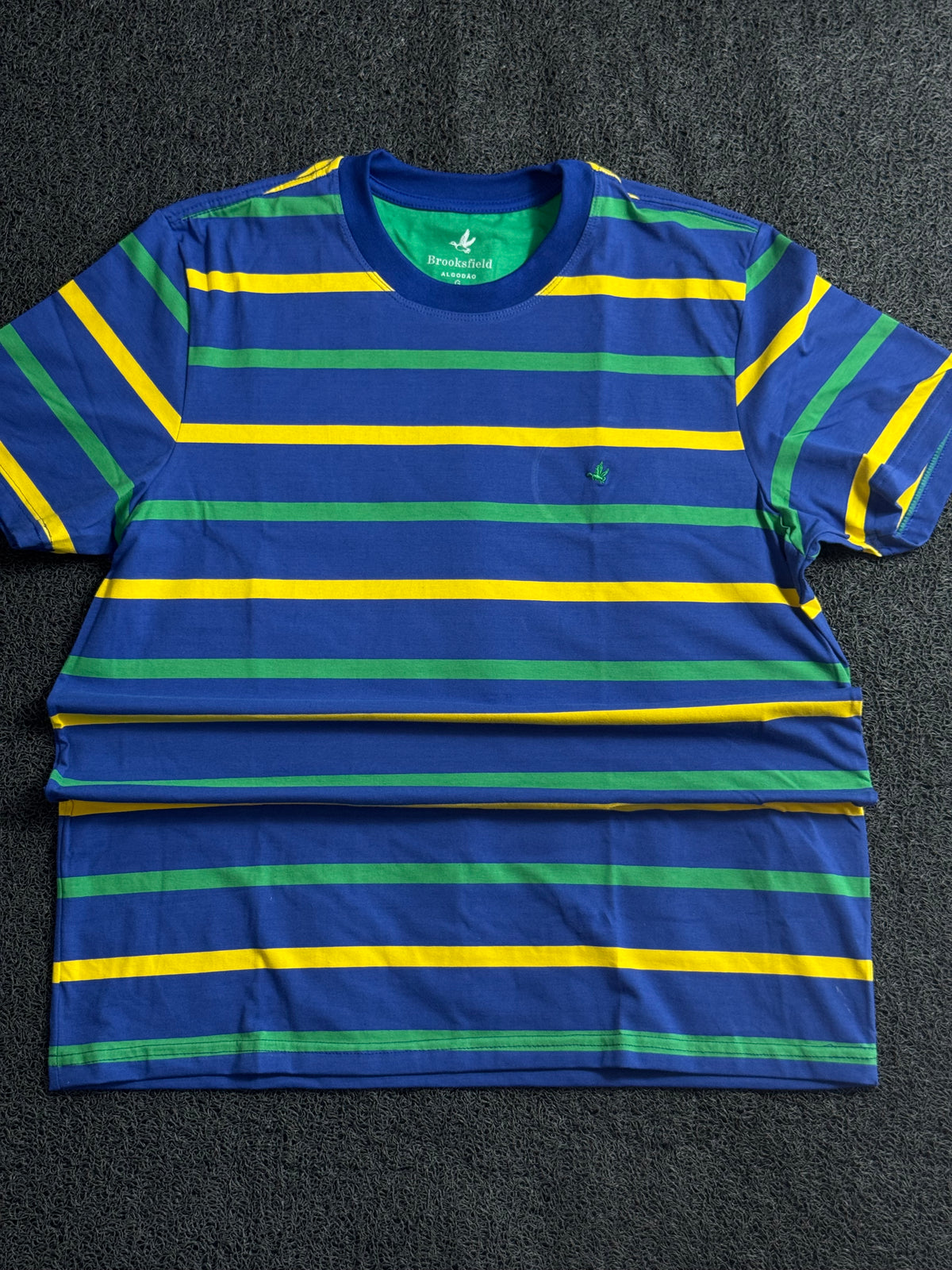 Camisa Listrada Brooksfield Masculina Azul — Estilo Casual