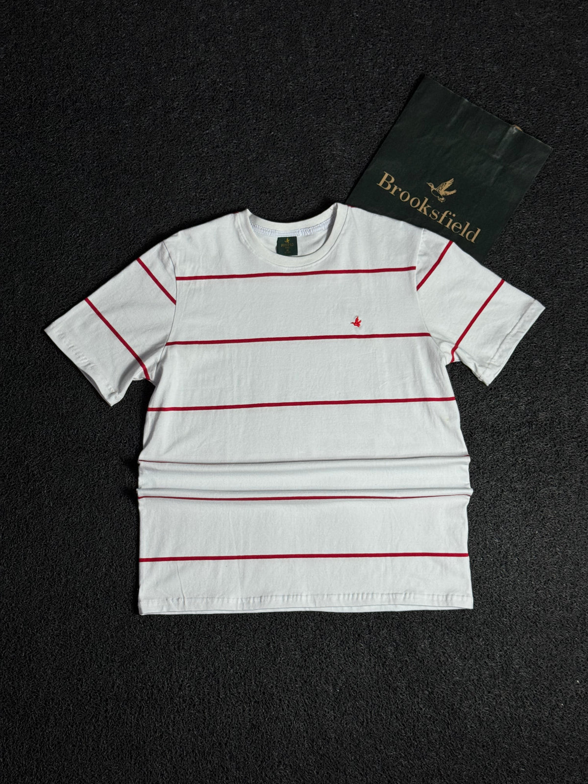 Camisa Listrada Brooksfield Masculina Branca — Estilo Casual