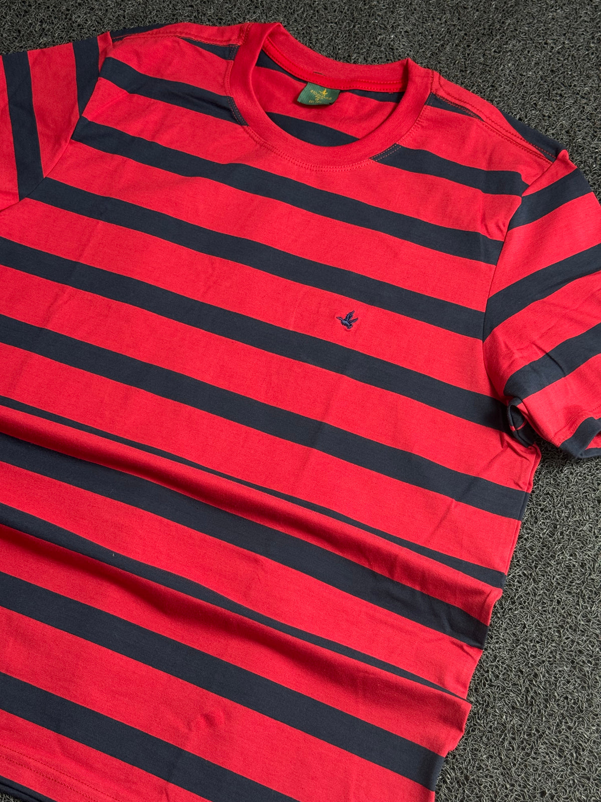 Camisa Listrada Brooksfield Masculina Laranja — Estilo Casual